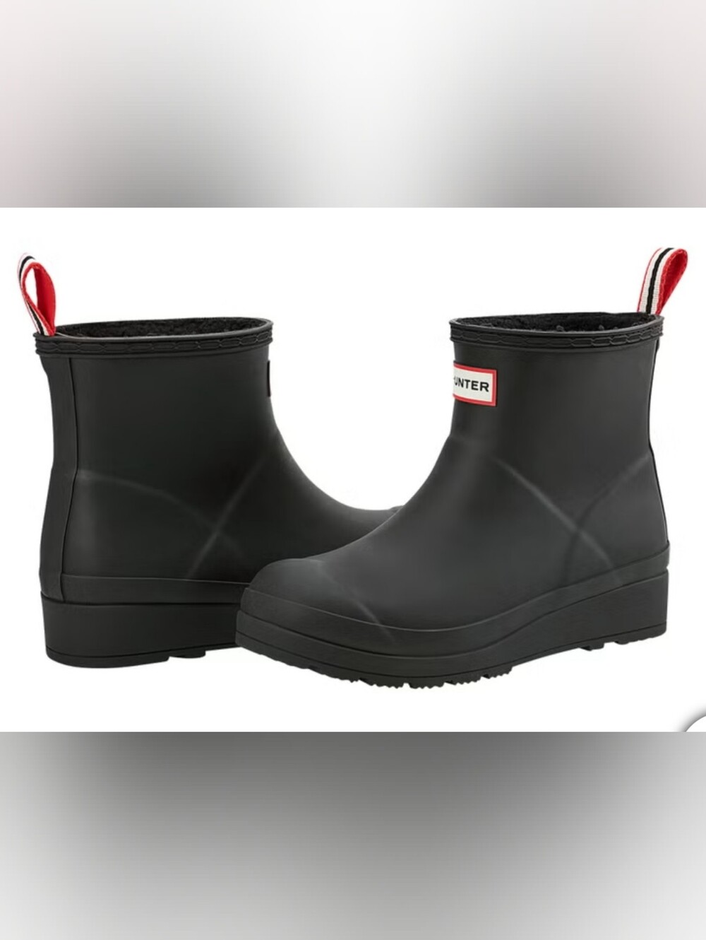 Hunter Women's Insulated Play Short Boots Black Rain Booties Size 10 New